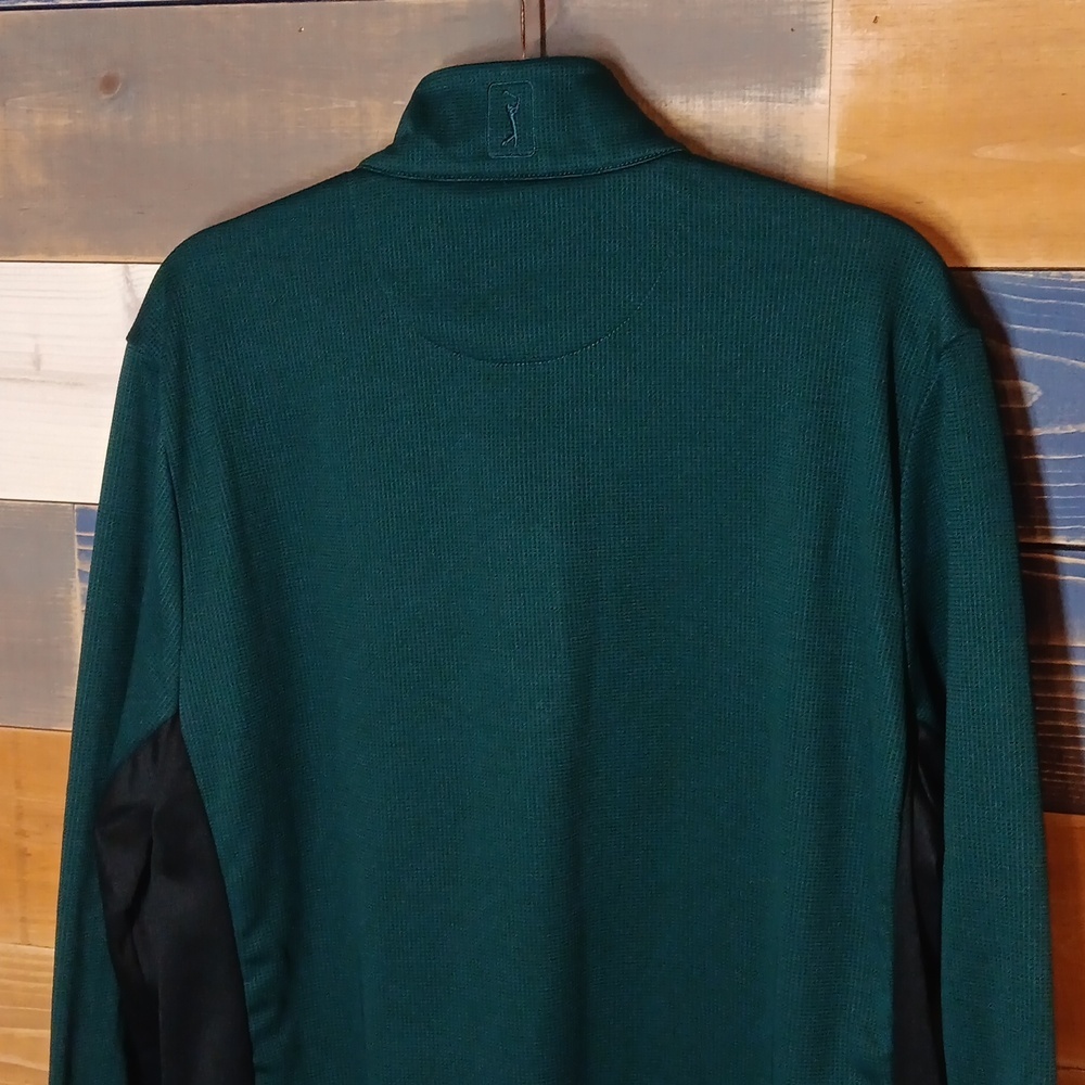 PGA Tour Golf Quarter Zip Shirt L Green Black - Picture 6 of 8